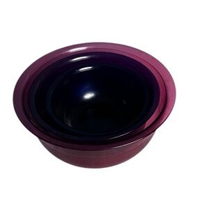 Vintage Tupperware Used Nesting Bowls Set Purple Blue & Burgundy Made in USA